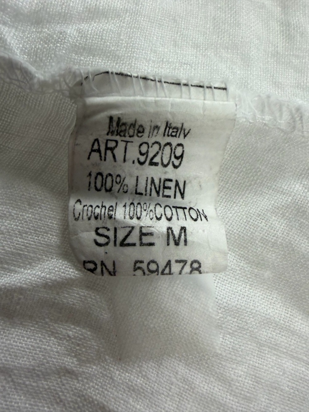 Valentina White Linen Label Tee with Embroidered Detail - Picture 5 of 5